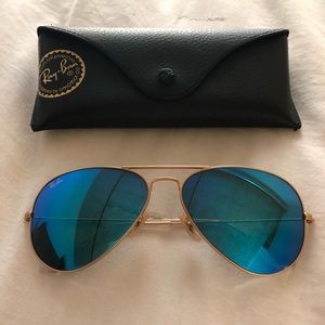 Ray Ban Blue Mirrored Aviators
